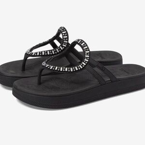 Sanuk Black sunshine Embellished gem Women's Sandals